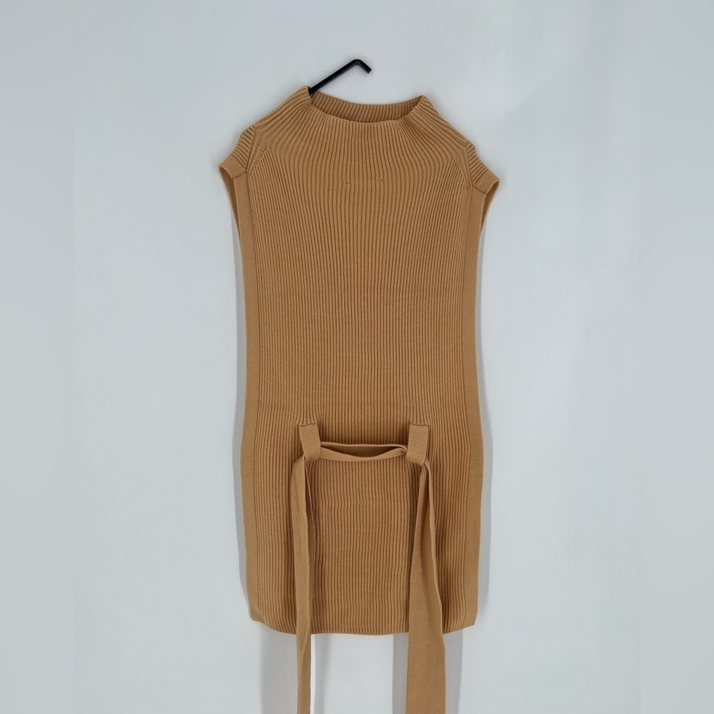 Cos Wool Blend Tabard Knitted Belted Vest - Picture 9 of 9